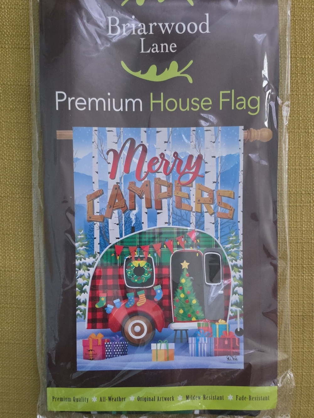 Merry Camper Premium House Flag - Red & Green
